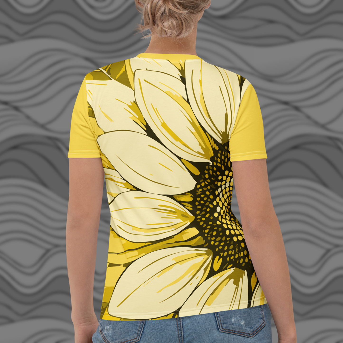 Women's Dual-Sided Sunflower Tee – Vibrant Floral Print for Spring & Summer
