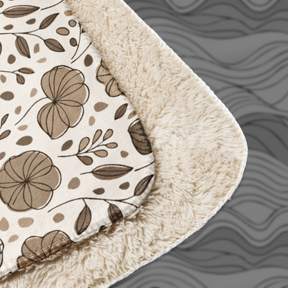 Floral Sherpa Blanket – Soft Plush Throw for Cozy, Elegant Decor