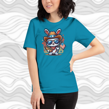 Patriotic Bunny 4th of July unisex T-Shirt