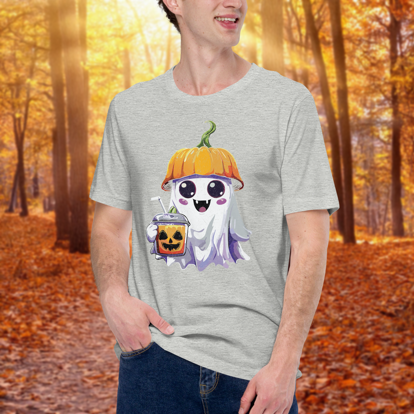 Spooky Sip Halloween Ghost Unisex T-Shirt