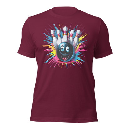 Splatter Strike Bowling Unisex t-shirt