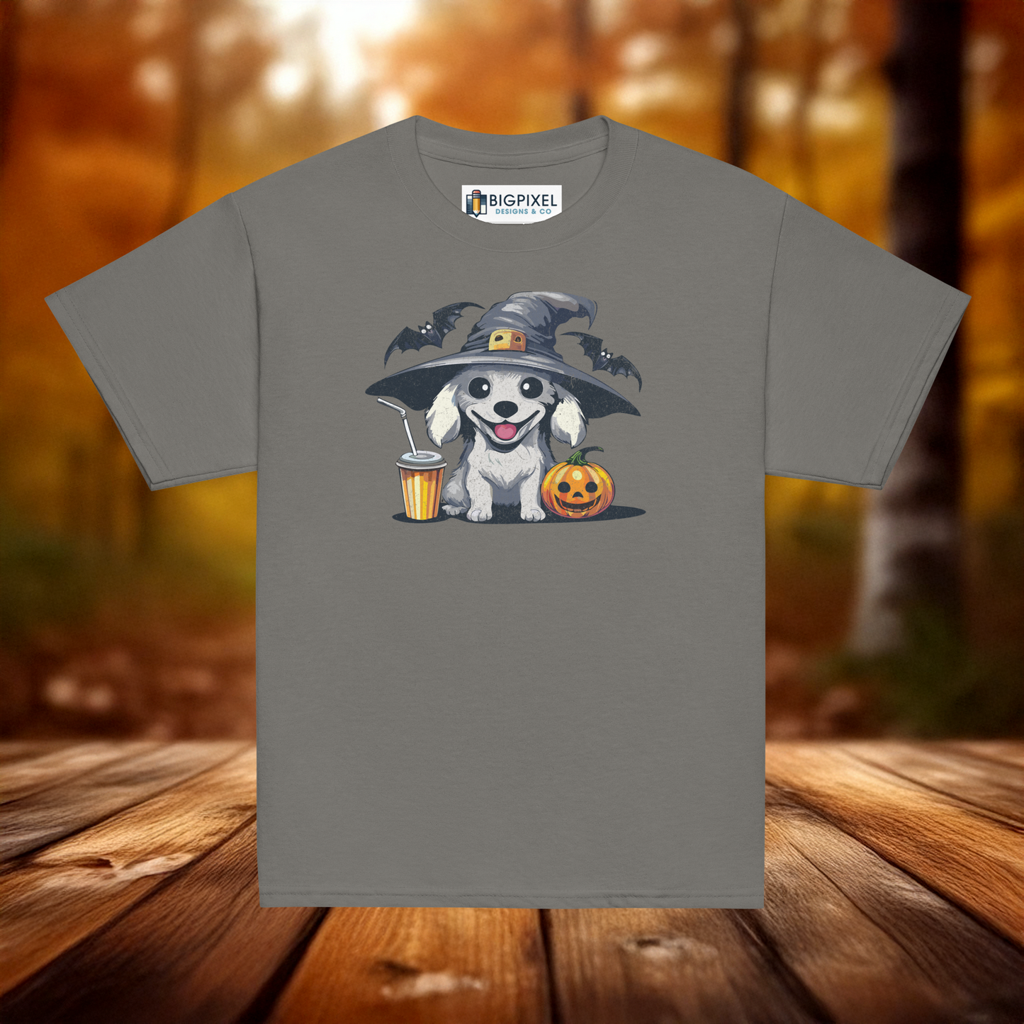 Pumpkin Pup Youth Halloween Classic T-Shirt for Boys and Girls