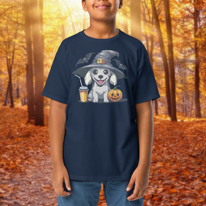 Pumpkin Pup Youth Halloween Classic T-Shirt for Boys and Girls